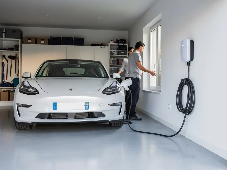 Installation borne de recharge électrique à Francheville (Rhône)